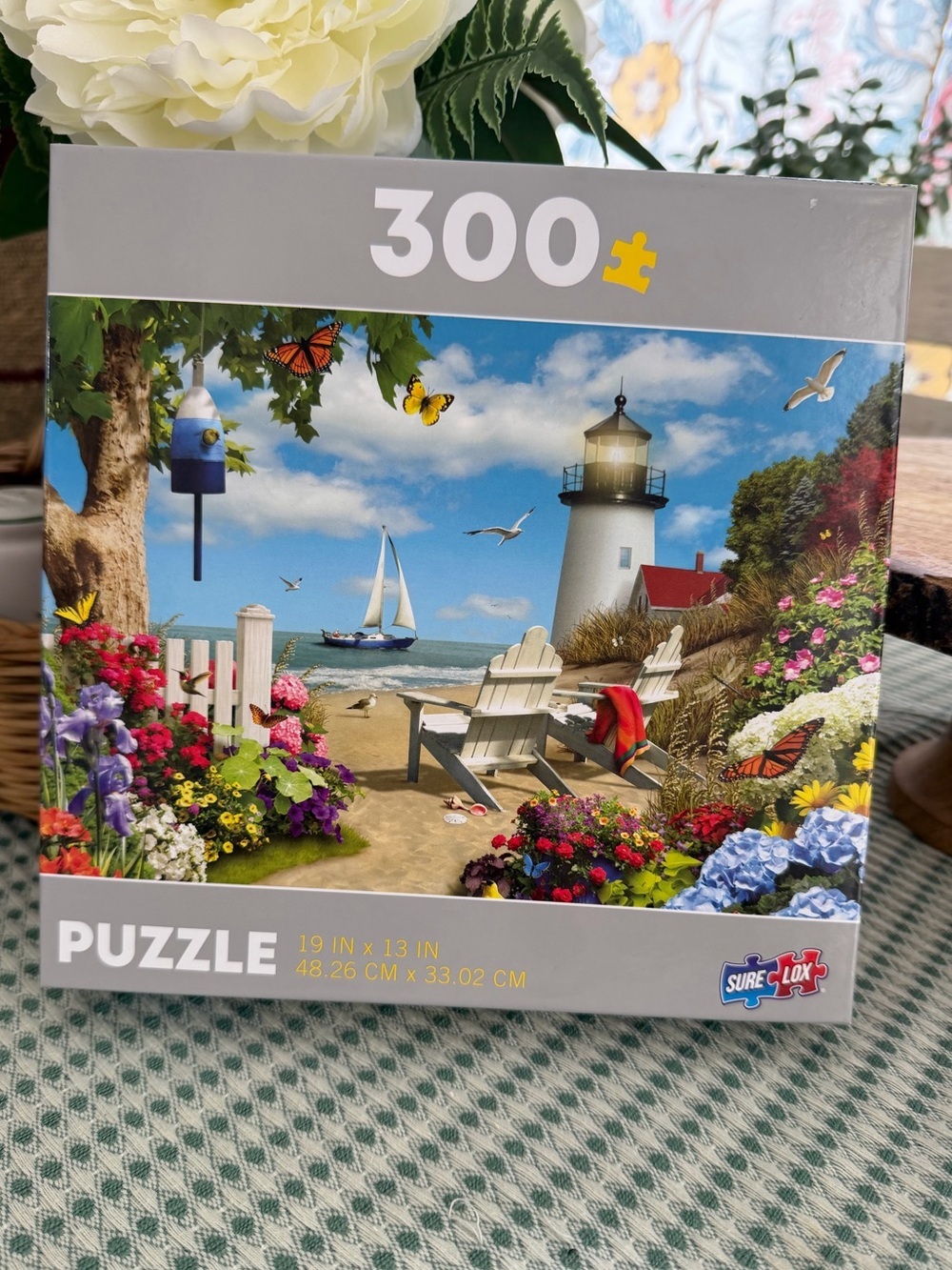 New 300-Piece Puzzle Coastal Lighthouse Puzzle - Multicolor Scenic Design
